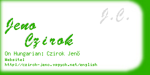 jeno czirok business card