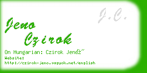 jeno czirok business card